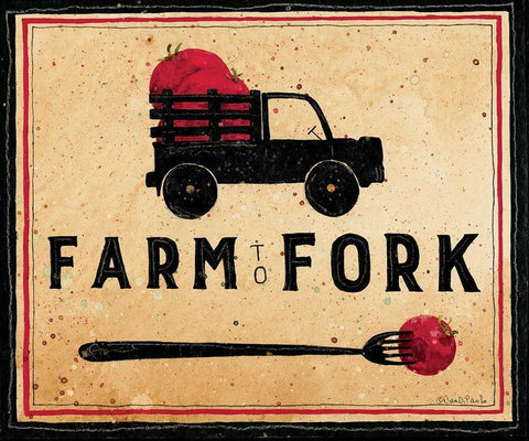 Farm To Fork White Modern Wood Framed Art Print with Double Matting by DiPaolo, Dan