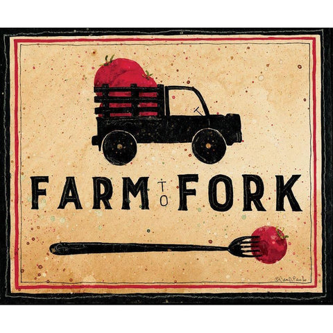 Farm To Fork White Modern Wood Framed Art Print by DiPaolo, Dan