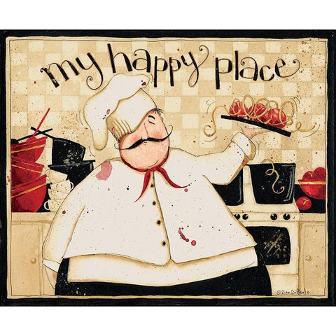 My Happy Place Gold Ornate Wood Framed Art Print with Double Matting by DiPaolo, Dan