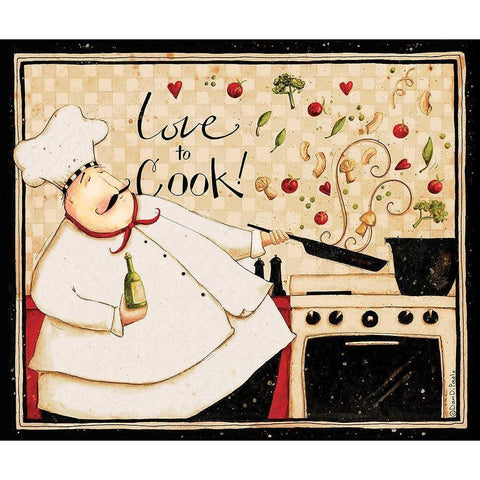 Love To Cook White Modern Wood Framed Art Print by DiPaolo, Dan