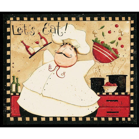 Lets Eat White Modern Wood Framed Art Print by DiPaolo, Dan