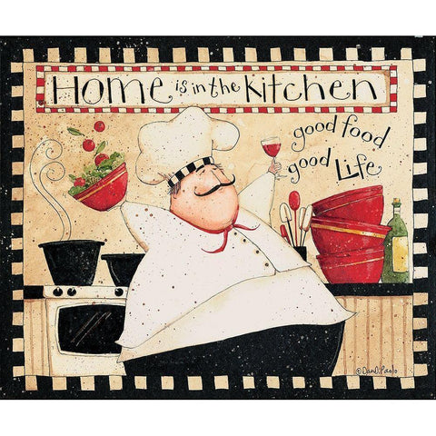 Home Is In The Kitchen Black Modern Wood Framed Art Print with Double Matting by DiPaolo, Dan