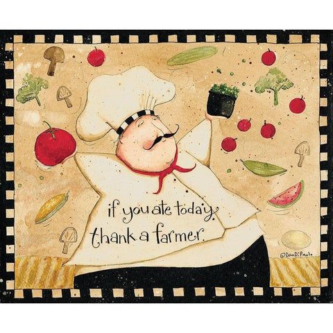 Thank A Farmer Black Modern Wood Framed Art Print with Double Matting by DiPaolo, Dan