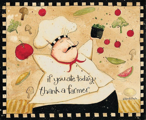 Thank A Farmer White Modern Wood Framed Art Print with Double Matting by DiPaolo, Dan