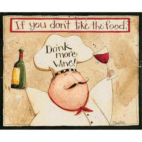 Drink More Wine Black Modern Wood Framed Art Print with Double Matting by DiPaolo, Dan