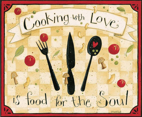 Cooking With Love Black Ornate Wood Framed Art Print with Double Matting by DiPaolo, Dan