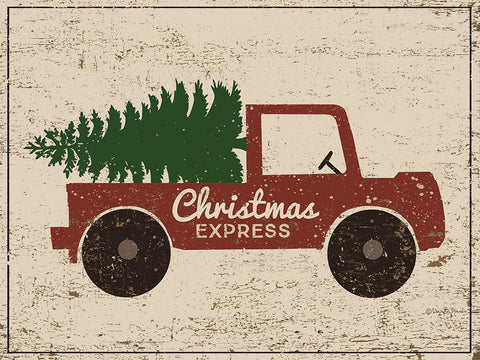 Christmas Express 2 Black Ornate Wood Framed Art Print with Double Matting by DiPaolo, Dan