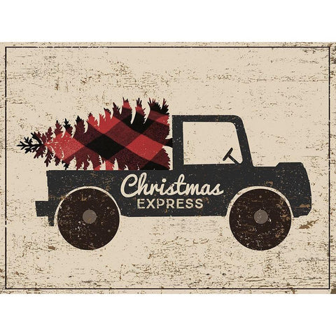 Christmas Express Black Modern Wood Framed Art Print by DiPaolo, Dan