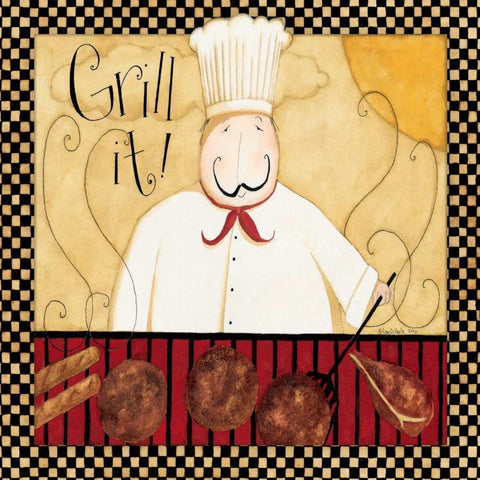 Grill White Modern Wood Framed Art Print with Double Matting by DiPaolo, Dan