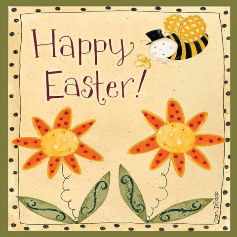 BumbleBee Easter Black Modern Wood Framed Art Print with Double Matting by DiPaolo, Dan
