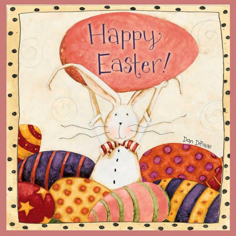 Bunny Easter White Modern Wood Framed Art Print by DiPaolo, Dan