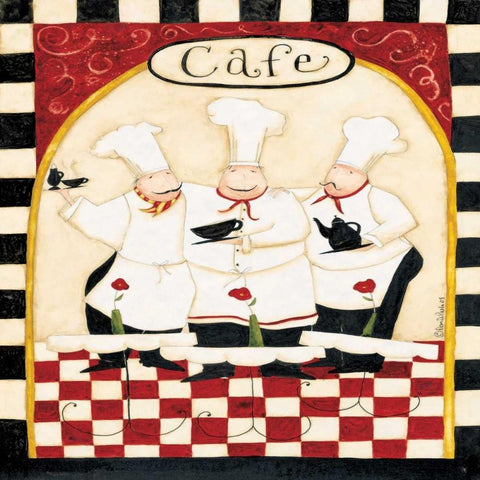 Cooking Together Black Ornate Wood Framed Art Print with Double Matting by DiPaolo, Dan
