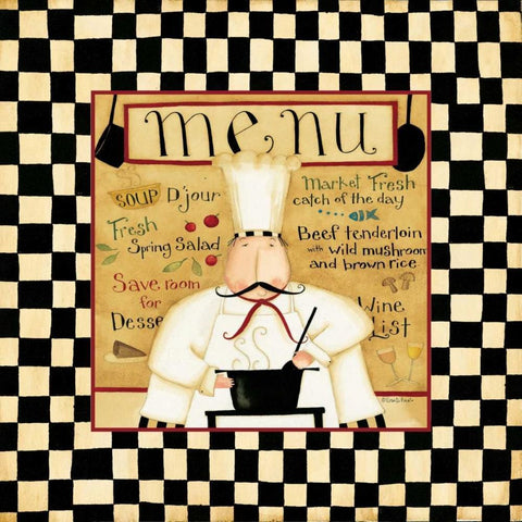 Todays Menu White Modern Wood Framed Art Print with Double Matting by DiPaolo, Dan