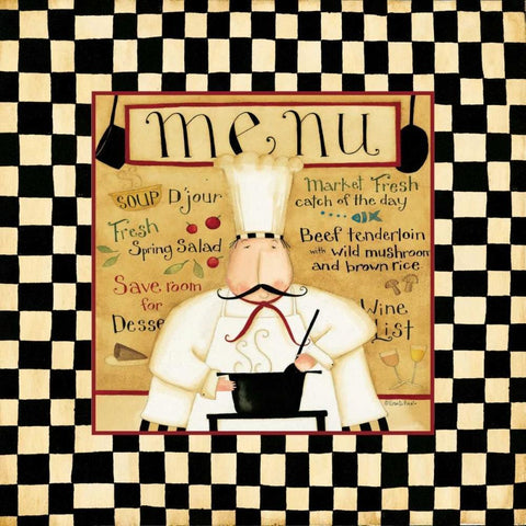 Todays Menu Black Modern Wood Framed Art Print by DiPaolo, Dan