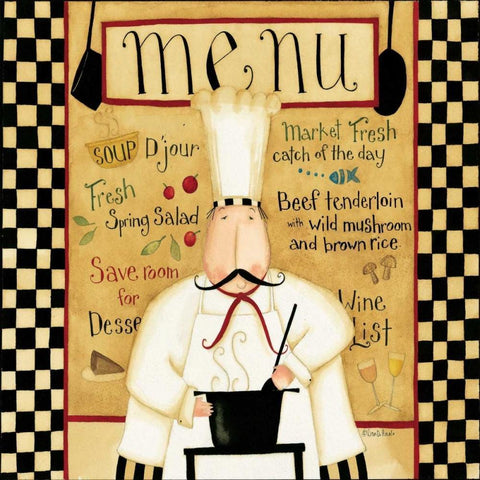 On The Menu White Modern Wood Framed Art Print with Double Matting by DiPaolo, Dan