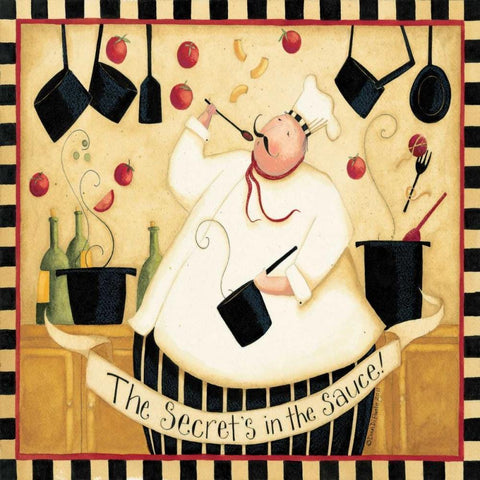 Making The Sauce Black Ornate Wood Framed Art Print with Double Matting by DiPaolo, Dan