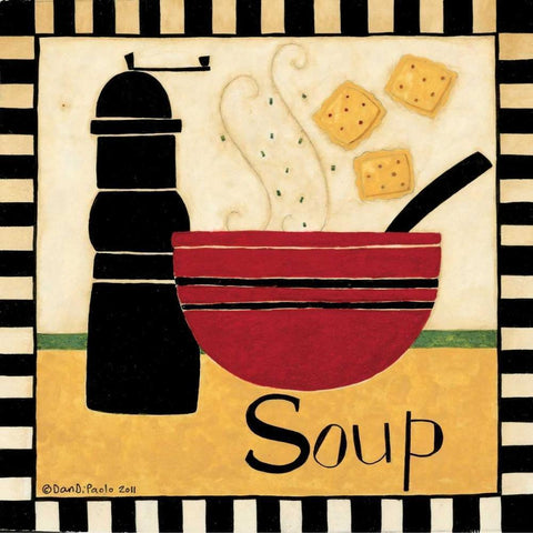 Soup Bowl White Modern Wood Framed Art Print by DiPaolo, Dan