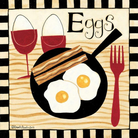 Breakfast Eggs White Modern Wood Framed Art Print with Double Matting by DiPaolo, Dan