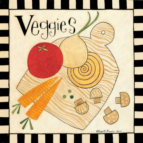 Veggie Delight White Modern Wood Framed Art Print by DiPaolo, Dan