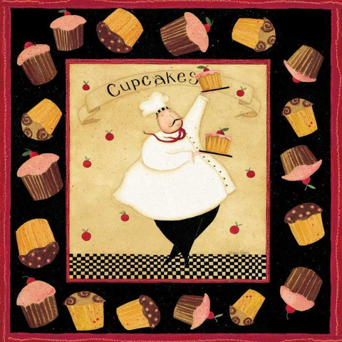 Lots Of Cupackes White Modern Wood Framed Art Print with Double Matting by DiPaolo, Dan