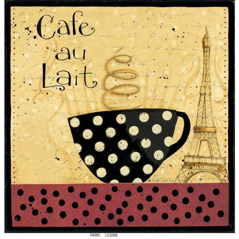 Cafe Au Lait Gold Ornate Wood Framed Art Print with Double Matting by DiPaolo, Dan