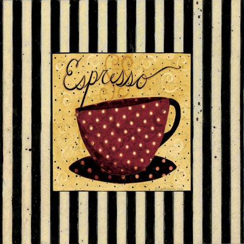 Espresso Stripe Gold Ornate Wood Framed Art Print with Double Matting by DiPaolo, Dan