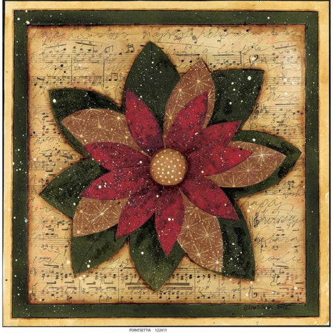 Pointsettia White Modern Wood Framed Art Print by DiPaolo, Dan