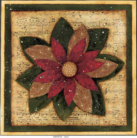 Pointsettia White Modern Wood Framed Art Print with Double Matting by DiPaolo, Dan