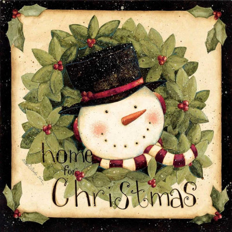 Holiday Wreath Black Ornate Wood Framed Art Print with Double Matting by DiPaolo, Dan