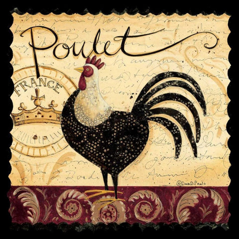 Mr Poulet White Modern Wood Framed Art Print with Double Matting by DiPaolo, Dan