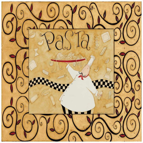 Scroll pasta Black Modern Wood Framed Art Print by DiPaolo, Dan