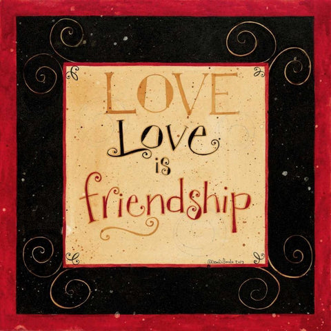 Love Black Modern Wood Framed Art Print by DiPaolo, Dan