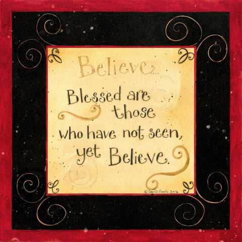 Believe Black Modern Wood Framed Art Print by DiPaolo, Dan