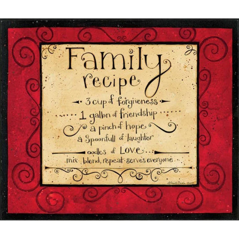 Family Recipe White Modern Wood Framed Art Print by DiPaolo, Dan