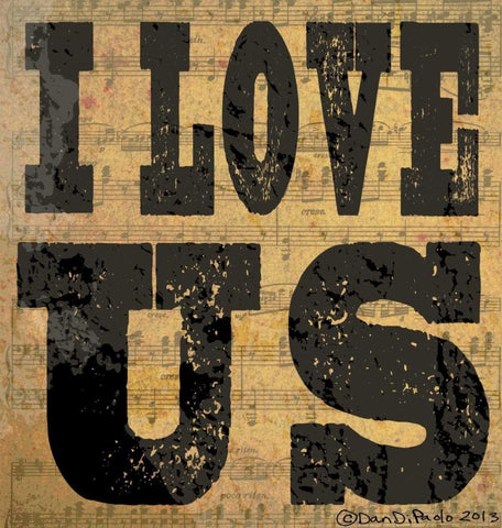 I Love Us Black Ornate Wood Framed Art Print with Double Matting by DiPaolo, Dan