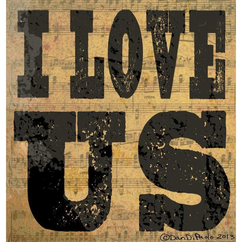 I Love Us Gold Ornate Wood Framed Art Print with Double Matting by DiPaolo, Dan