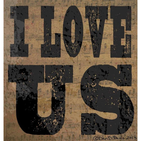 I love Us Black Modern Wood Framed Art Print by DiPaolo, Dan