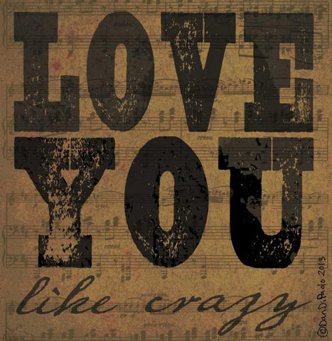 Love Like Crazy Black Ornate Wood Framed Art Print with Double Matting by DiPaolo, Dan
