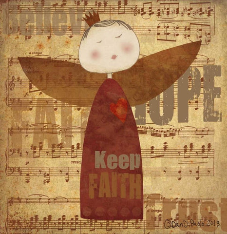 Keep Faith Black Ornate Wood Framed Art Print with Double Matting by DiPaolo, Dan