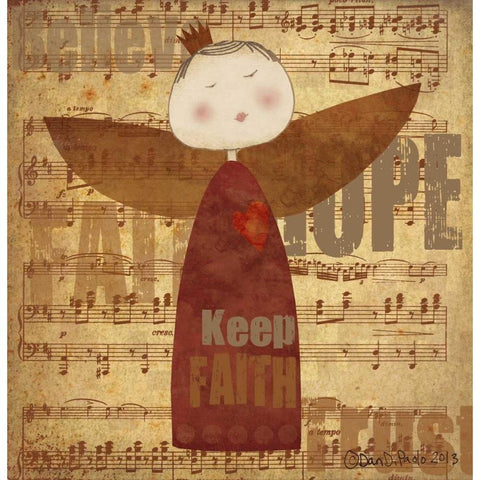 Keep Faith Gold Ornate Wood Framed Art Print with Double Matting by DiPaolo, Dan