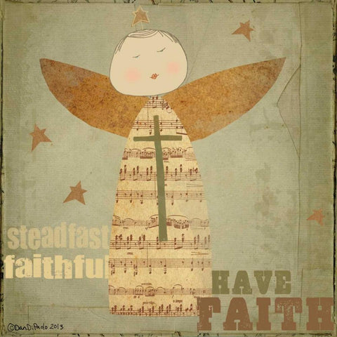 Faithful Angel 4 Black Modern Wood Framed Art Print with Double Matting by DiPaolo, Dan