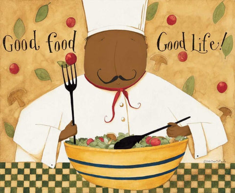 Good Food Black Ornate Wood Framed Art Print with Double Matting by DiPaolo, Dan