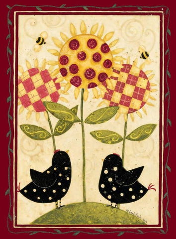 Chicks Black Ornate Wood Framed Art Print with Double Matting by DiPaolo, Dan