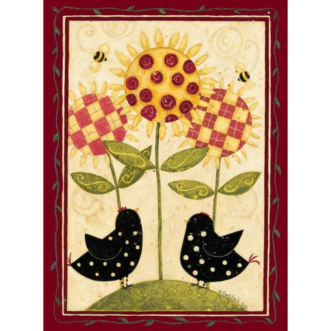 Chicks Black Modern Wood Framed Art Print by DiPaolo, Dan