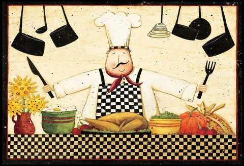 Lets Cook Lets Eat Black Ornate Wood Framed Art Print with Double Matting by DiPaolo, Dan