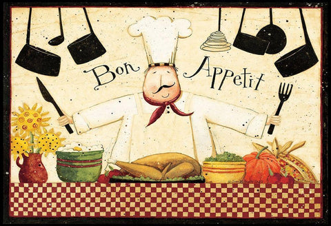 Bon Appetit White Modern Wood Framed Art Print with Double Matting by DiPaolo, Dan