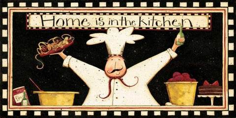 Happy Chef Black Ornate Wood Framed Art Print with Double Matting by DiPaolo, Dan