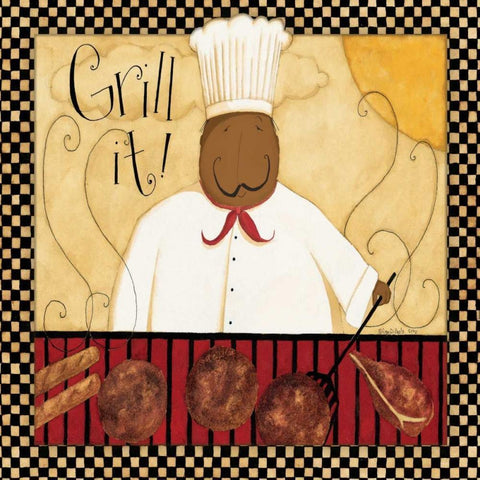 Grill It White Modern Wood Framed Art Print by DiPaolo, Dan