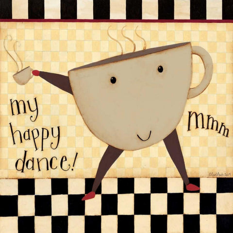 Coffee Dance White Modern Wood Framed Art Print by DiPaolo, Dan