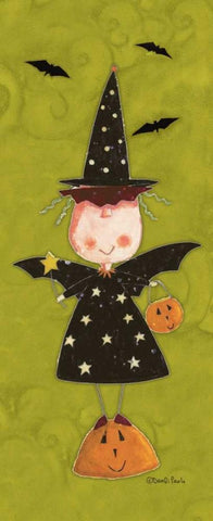 Batty Girl White Modern Wood Framed Art Print with Double Matting by DiPaolo, Dan